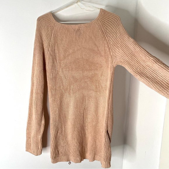 bebe Nude Rose Knit Zipper Sweater - Picture 6 of 6